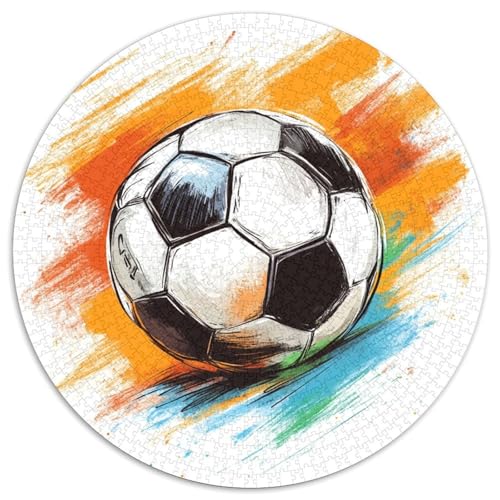 Fußball 1000 Teile Puzzles-Geschenk Farbenfrohes Clever Rätsel Für Erwachsene Und Kinder 1000pcs (67.5x67.5cm) von BZZOLASP