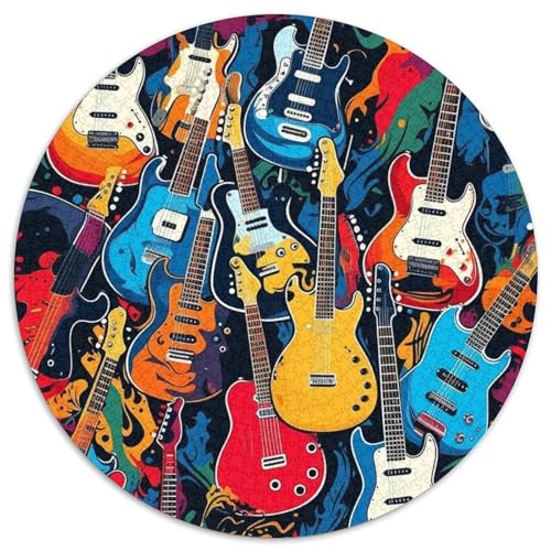 Gitarre 1000 Stück Kreisförmiges Puzzle Farbenfrohes Clever Rätsel Für Erwachsene Und Kinder 1000pcs (67.5x67.5cm) von BZZOLASP