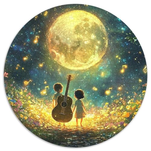 Gitarre 1000 Teile Kreisförmiges Puzzle Farbenfrohes Clever Rätsel Für Erwachsene Und Kinder 1000pcs (67.5x67.5cm) von BZZOLASP