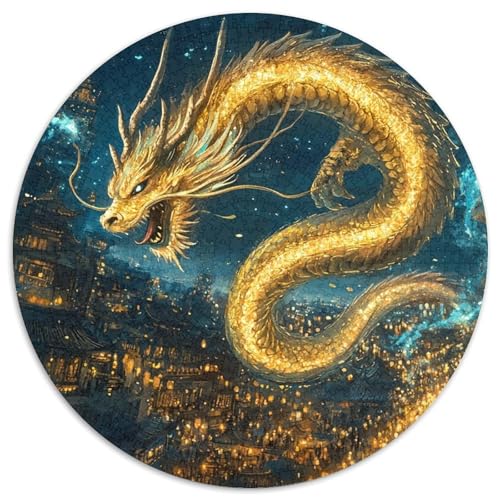 Golden Drachen 1000 Stück Puzzle Für Erwachsene Clever Rätsel Für Erwachsene Und Kinder 1000pcs (67.5x67.5cm) von BZZOLASP