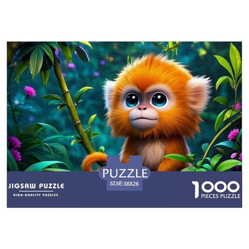 Goldener AFFE 1000 Teile Wildtiere Puzzle Für Erwachsene Farbenfrohes Farbenfrohes Für Erwachsene Und Kinder 38x26cm/1000pcs von BZZOLASP