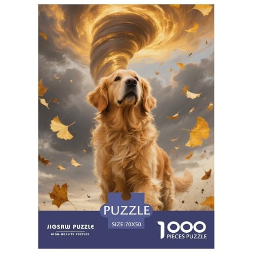 Goldener Retriever 1000 Teile Haustier Challenge Puzzle Impossible Game Farbenfrohes Für Erwachsene Und Kinder 70x50cm/1000pcs von BZZOLASP