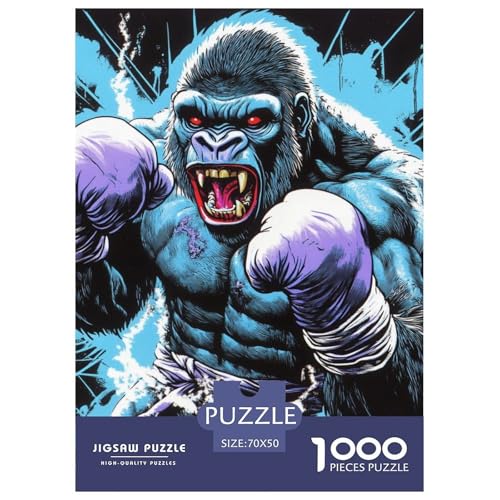Gorilla 1000 Teile Animation Jigsaw Puzzles Farbenfrohes Clever Rätsel Für Erwachsene Und Kinder 70x50cm/1000pcs von BZZOLASP