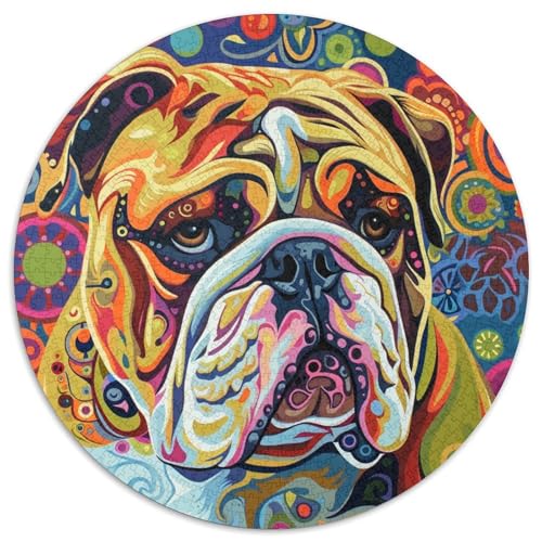 Groovy BullHund 1000 Teile Animation Kreisförmiges Puzzle Clever Rätsel Für Erwachsene Und Kinder 1000pcs (67.5x67.5cm) von BZZOLASP