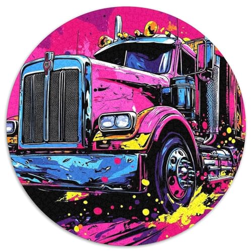 Großer LKW 1000 Stück Kreisförmiges Puzzle Farbenfrohes Für Erwachsene Und Kinder 1000pcs (67.5x67.5cm) von BZZOLASP