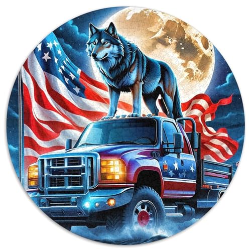 Großer LKW 1000 Teile Großer LKW Kreisförmiges Puzzle Farbenfrohes Clever Rätsel Für Erwachsene Und Kinder 1000pcs (67.5x67.5cm) von BZZOLASP