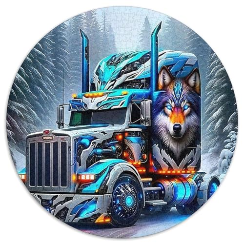 Großer LKW 1000 Teile Großer LKW Kreisförmiges Puzzle Impossible Game Farbenfrohes Für Erwachsene Und Kinder 1000pcs (67.5x67.5cm) von BZZOLASP