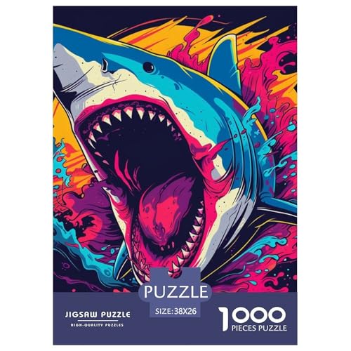 Hai 1000 Stücke Herausforderndes Puzzle Farbenfrohes Clever Rätsel Für Erwachsene Und Kinder 38x26cm/1000pcs von BZZOLASP