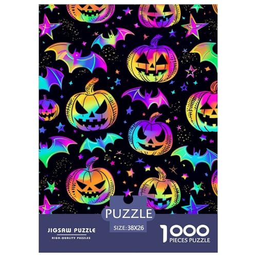Halloween Kürbis 1000 Teile Puzzle Für Erwachsene Impossible Spiel Farbenfrohes Für Erwachsene Und Kinder 38x26cm/1000pcs von BZZOLASP