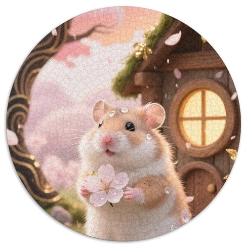 Hamster 1000 Stück Kreisförmiges Puzzle Impossible Spiel Farbenfrohes Für Erwachsene Und Kinder 1000pcs (67.5x67.5cm) von BZZOLASP