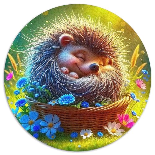Hedgehog 1000 Teile Hedgehog Kreisförmiges Puzzle Farbenfrohes Für Erwachsene Und Kinder 1000pcs (67.5x67.5cm) von BZZOLASP