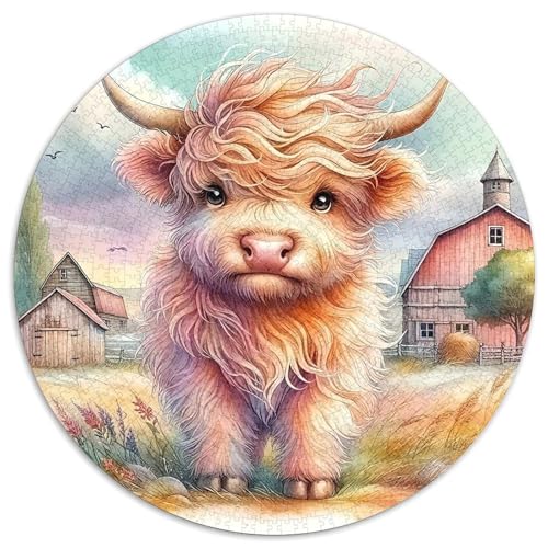 Highland Katzetle 1000 Stück Highland Katzetle Kreisförmiges Puzzle Clever Rätsel Farbenfrohes Für Erwachsene Und Kinder 1000pcs (67.5x67.5cm) von BZZOLASP