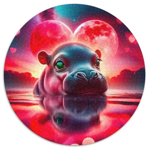Hippopotamus 1000 Teile Hippopotamus Jigsaw Puzzles Impossible Game Farbenfrohes Für Erwachsene Und Kinder 1000pcs (67.5x67.5cm) von BZZOLASP
