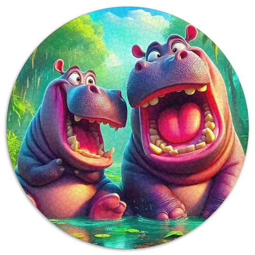 Hippopotamus 1000 Teile Hippopotamus Puzzles-Geschenk Impossible Game Farbenfrohes Für Erwachsene Und Kinder 1000pcs (67.5x67.5cm) von BZZOLASP