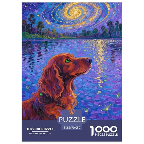 Irischer Setter 1000 Teile Haustier Challenge Puzzle Impossible Game Farbenfrohes Für Erwachsene Und Kinder 70x50cm/1000pcs von BZZOLASP