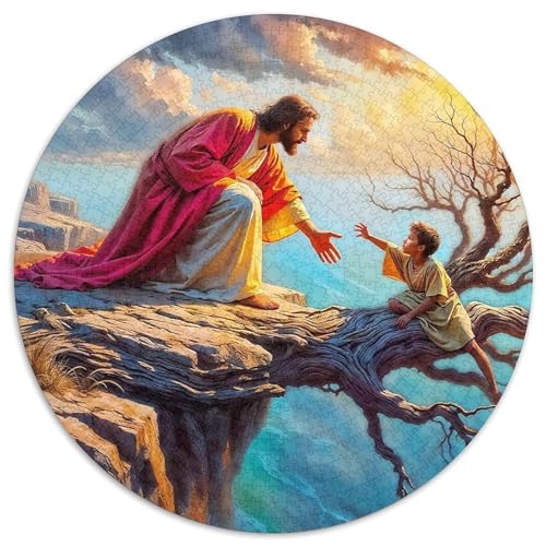 Jesus - Religion 1000 Stück Jesus - Religion Kreisförmiges Puzzle Impossible Game Clever Rätsel Für Erwachsene Und Kinder 1000pcs (67.5x67.5cm) von BZZOLASP