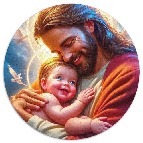 Jesus - Religion 1000 Teile Jesus - Religion Kreisförmiges Puzzle Clever Rätsel Für Erwachsene Und Kinder 1000pcs (67.5x67.5cm) von BZZOLASP