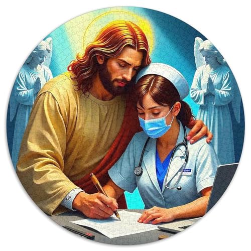 Jesus - Religion 1000 Teile Jesus - Religion Kreisförmiges Puzzle Clever Rätsel Für Erwachsene Und Kinder 1000pcs (67.5x67.5cm) von BZZOLASP