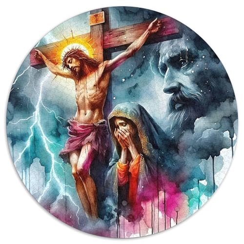 Jesus - Religion 1000 Teile Jesus - Religion Kreisförmiges Puzzle Impossible Game Farbenfrohes Für Erwachsene Und Kinder 1000pcs (67.5x67.5cm) von BZZOLASP