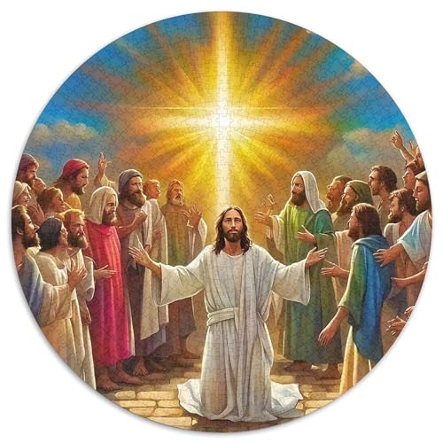 Jesus - Religion 1000 Teile Jesus - Religion Kreisförmiges Puzzle Impossible Game Farbenfrohes Für Erwachsene Und Kinder 1000pcs (67.5x67.5cm) von BZZOLASP