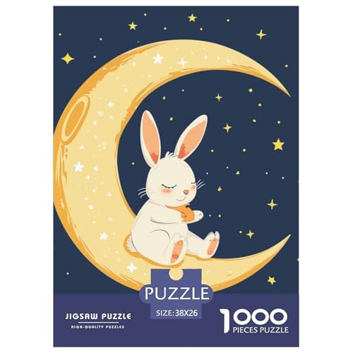 Kaninchen 1000 Stücke Herausforderndes Puzzle Impossible Spiel Farbenfrohes Für Erwachsene Und Kinder 38x26cm/1000pcs von BZZOLASP