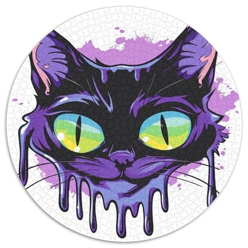 Katze 1000 Stück Herausforderndes Puzzle Clever Rätsel Farbenfrohes Für Erwachsene Und Kinder 1000pcs (67.5x67.5cm) von BZZOLASP