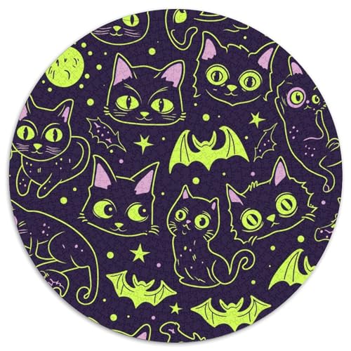 Katze 1000 Stück Herausforderndes Puzzle Impossible Spiel Farbenfrohes Für Erwachsene Und Kinder 1000pcs (67.5x67.5cm) von BZZOLASP