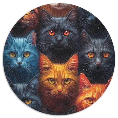 Katze 1000 Stück Jigsaw Puzzles Impossible Spiel Farbenfrohes Für Erwachsene Und Kinder 1000pcs (67.5x67.5cm) von BZZOLASP