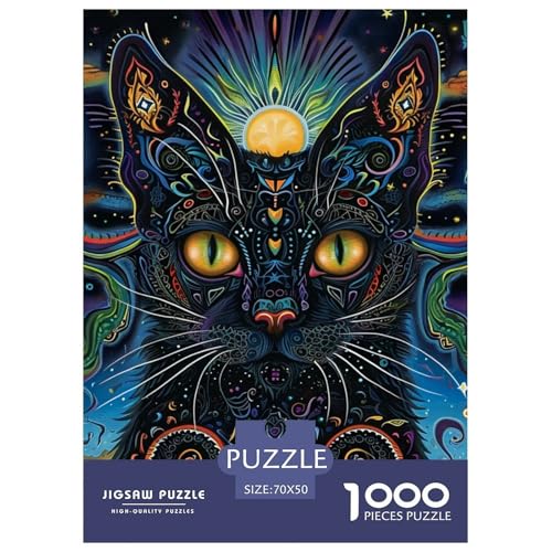 Katze 1000 Stücke Animation Challenge Puzzle Farbenfrohes Für Erwachsene Und Kinder 70x50cm/1000pcs von BZZOLASP