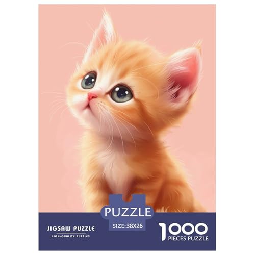 Katze 1000 Stücke Challenge Puzzle Impossible Spiel Farbenfrohes Für Erwachsene Und Kinder 38x26cm/1000pcs von BZZOLASP