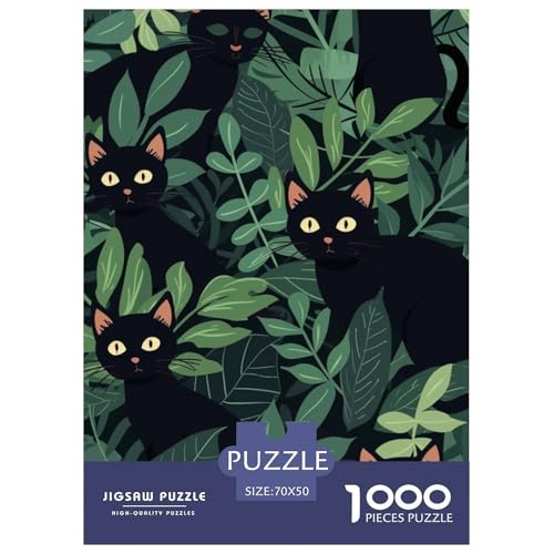 Katze 1000 Stücke Challenge Puzzle Impossible Spiel Farbenfrohes Für Erwachsene Und Kinder 70x50cm/1000pcs von BZZOLASP