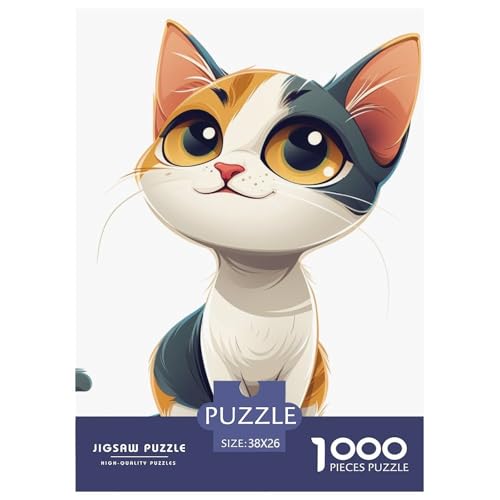 Katze 1000 Teile Challenge Puzzle Impossible Spiel Farbenfrohes Für Erwachsene Und Kinder 38x26cm/1000pcs von BZZOLASP