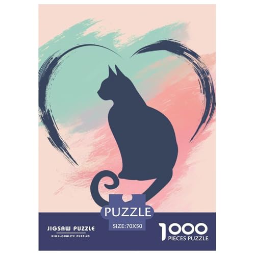 Katze 1000 Teile Challenge Puzzle Impossible Spiel Farbenfrohes Für Erwachsene Und Kinder 70x50cm/1000pcs von BZZOLASP
