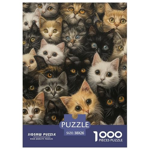 Katze 1000 Teile Herausforderndes Puzzle Impossible Spiel Farbenfrohes Für Erwachsene Und Kinder 38x26cm/1000pcs Katze 1000 Teile Herausforderndes Puzzle Impossible Spiel Farbenfrohes Für Erwachsene Und Kinder 38x26cm/1000pcs von BZZOLASP