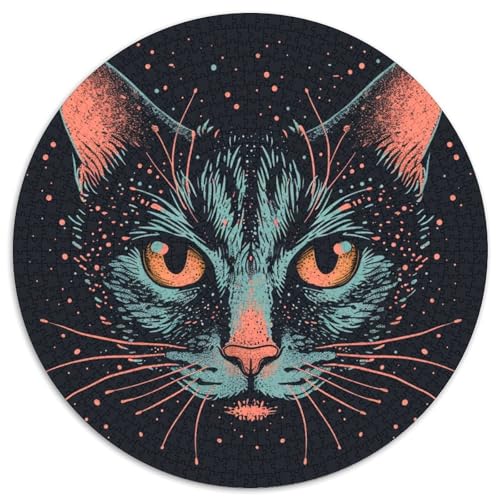 Katze 1000 Teile Jigsaw Puzzles Impossible Spiel Farbenfrohes Für Erwachsene Und Kinder 1000pcs (67.5x67.5cm) von BZZOLASP