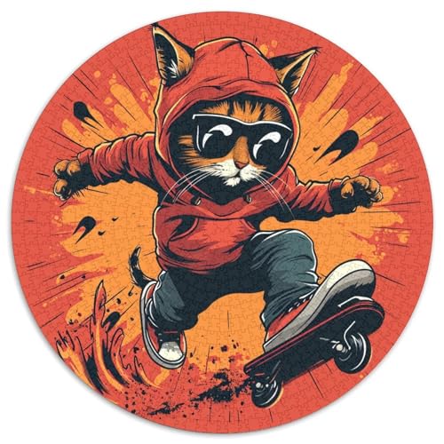 Katze 1000 Teile Jigsaw Puzzles Impossible Spiel Farbenfrohes Für Erwachsene Und Kinder 1000pcs (67.5x67.5cm) von BZZOLASP