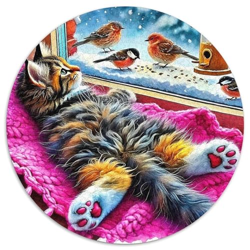 Katze 1000 Teile Katze Jigsaw Puzzles Impossible Game Farbenfrohes Für Erwachsene Und Kinder 1000pcs (67.5x67.5cm) von BZZOLASP
