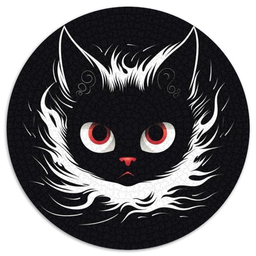 Katze 1000 Teile Kreisförmiges Puzzle Impossible Spiel Farbenfrohes Für Erwachsene Und Kinder 1000pcs (67.5x67.5cm) von BZZOLASP