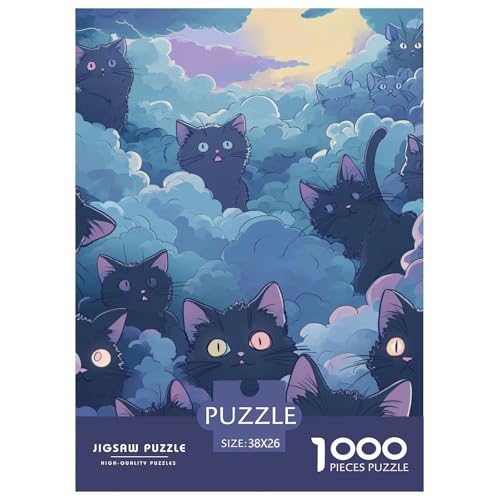 Katze 1000 Teile Papiernes Puzzle Impossible Spiel Farbenfrohes Für Erwachsene Und Kinder 38x26cm/1000pcs von BZZOLASP