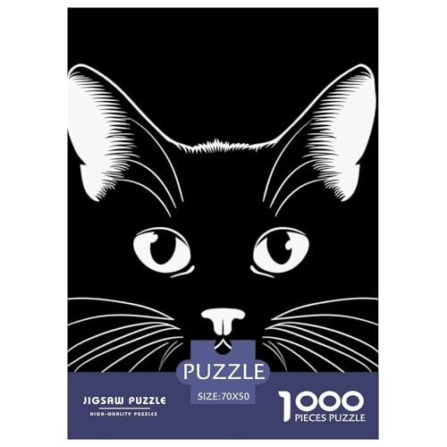 Katze 1000 Teile Papiernes Puzzle Impossible Spiel Farbenfrohes Für Erwachsene Und Kinder 70x50cm/1000pcs von BZZOLASP