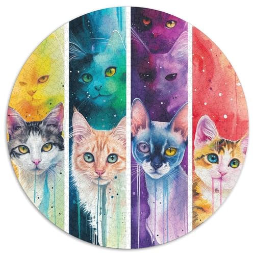 Katze 1000 Teile Puzzles-Geschenk Clever Rätsel Für Erwachsene Und Kinder 1000pcs (67.5x67.5cm) von BZZOLASP