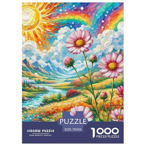 Kosmos Bipinnatus 1000 Teile Landschaft Puzzles-Geschenk Farbenfrohes Clever Rätsel Für Erwachsene Und Kinder 70x50cm/1000pcs von BZZOLASP