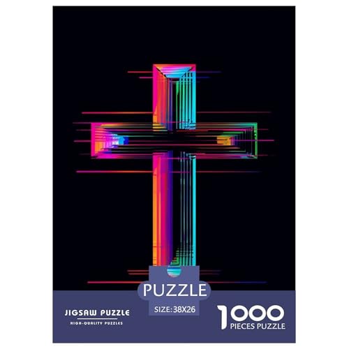 Kreuz 1000 Stücke Herausforderndes Puzzle Impossible Spiel Farbenfrohes Für Erwachsene Und Kinder 38x26cm/1000pcs von BZZOLASP