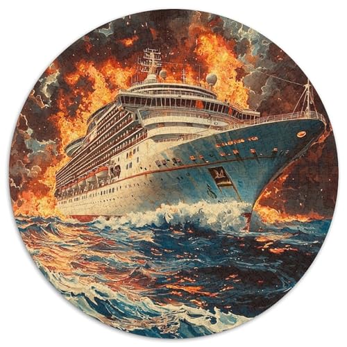 Kreuzfahrtschiff 1000 Teile Animation Kreisförmiges Puzzle Impossible Spiel Clever Rätsel Für Erwachsene Und Kinder 1000pcs (67.5x67.5cm) von BZZOLASP