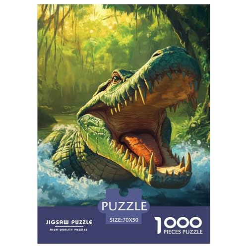 Krokodil 1000 Stücke Challenge Puzzle Impossible Spiel Farbenfrohes Für Erwachsene Und Kinder 70x50cm/1000pcs von BZZOLASP