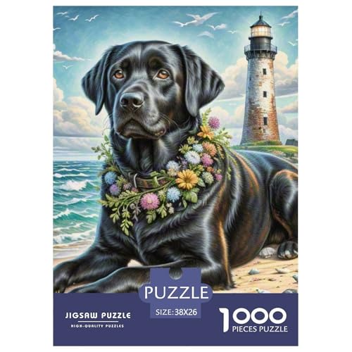 Labrador Retriever 1000 Teile Tiere Puzzle Für Erwachsene Clever Rätsel Farbenfrohes Für Erwachsene Und Kinder 38x26cm/1000pcs von BZZOLASP