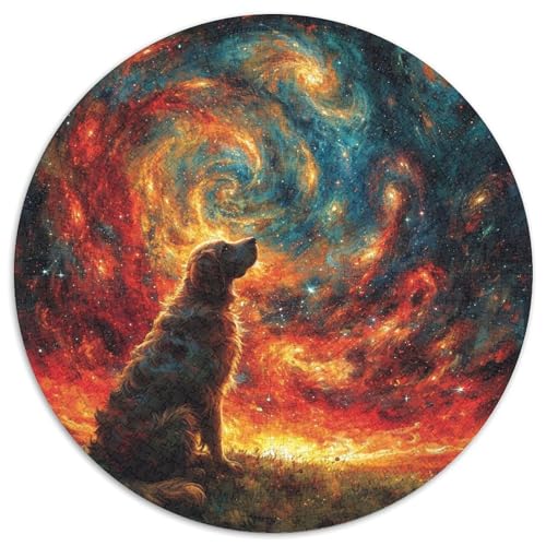 Lächeln Hund 1000 Teile Tier Kreisförmiges Puzzle Clever Rätsel Farbenfrohes Für Erwachsene Und Kinder 1000pcs (67.5x67.5cm) von BZZOLASP