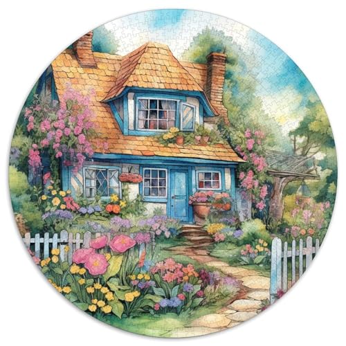 Landhaus 1000 Stück Animation Kreisförmiges Puzzle Farbenfrohes Clever Rätsel Für Erwachsene Und Kinder 1000pcs (67.5x67.5cm) von BZZOLASP