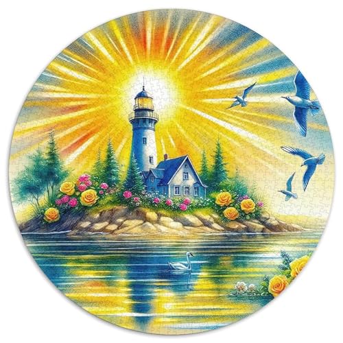 Leuchtturm 1000 Stück Leuchtturm Challenge Puzzle Farbenfrohes Clever Rätsel Für Erwachsene Und Kinder 1000pcs (67.5x67.5cm) von BZZOLASP