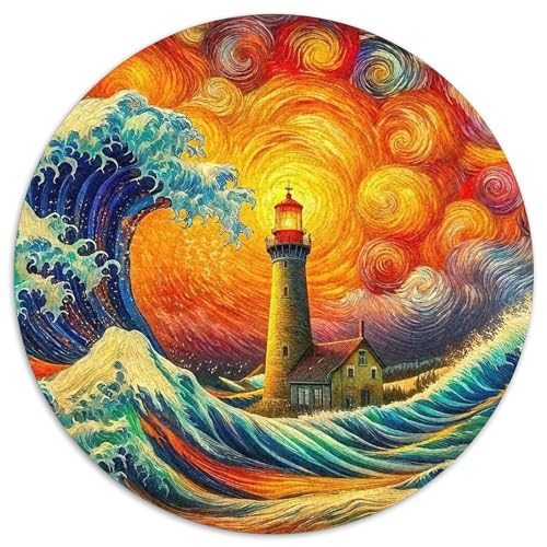 Leuchtturm 1000 Teile Leuchtturm Kreisförmiges Puzzle Farbenfrohes Für Erwachsene Und Kinder 1000pcs (67.5x67.5cm) von BZZOLASP